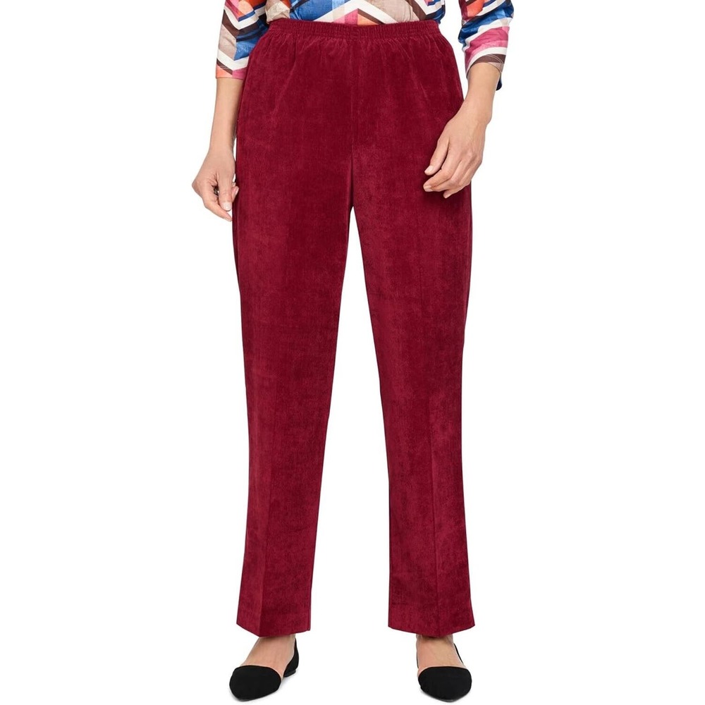Alfred Dunner Women's Classic Fit Corduroy Average Length Pants Size 18 Ruby